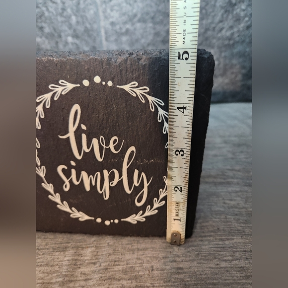 Live Simply Sign On Slate With Easel, 5in x 5in - Picture 5 of 5